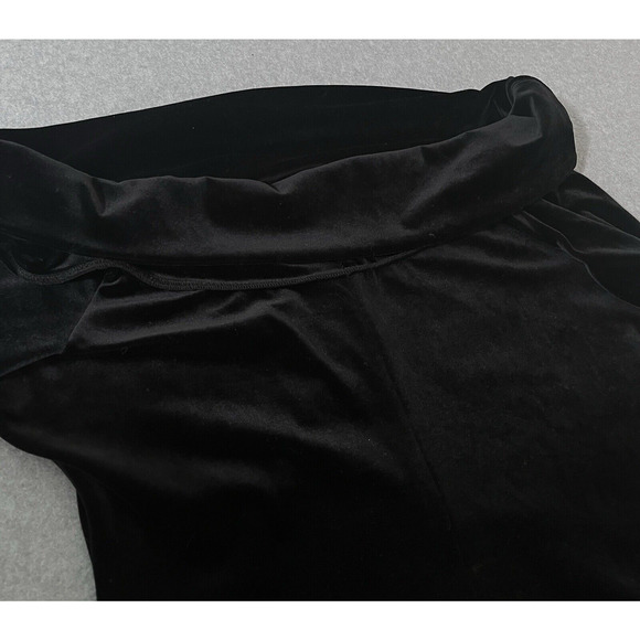 Posh Black Velvet Maxi Gown Dress Boat Neck /Cowl Neck Goth Classy Event Sexy - Picture 6 of 14